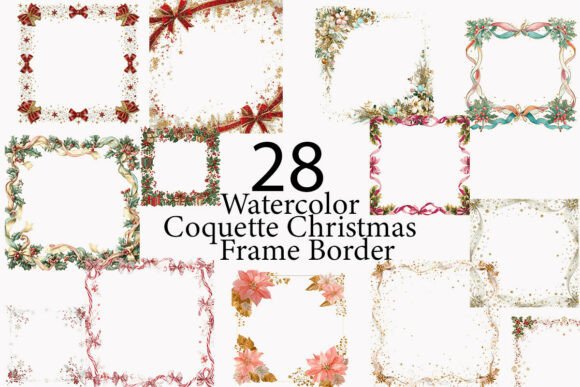 Download Coquette Christmas Frame Border Clipart - Christmas frame Collection