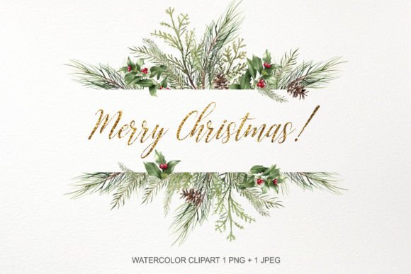 Download Watercolor Christmas Frame Border PNG - Christmas frame Collection