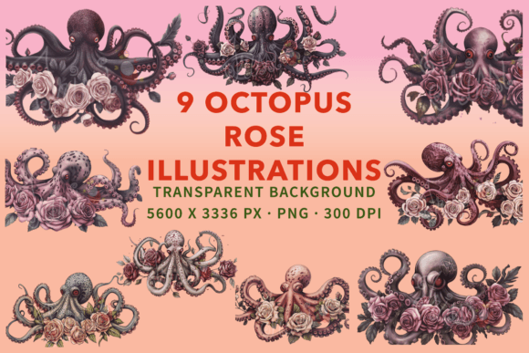 Download Octopus Rose Watercolor Clip Art Images - Clip art Collection