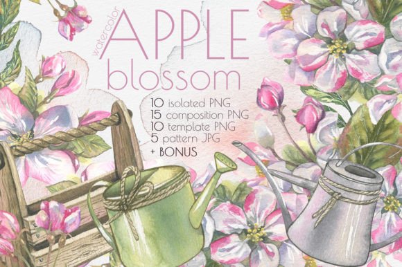 Download Apple Blossom Clip Art Watercolor - Clip art Collection